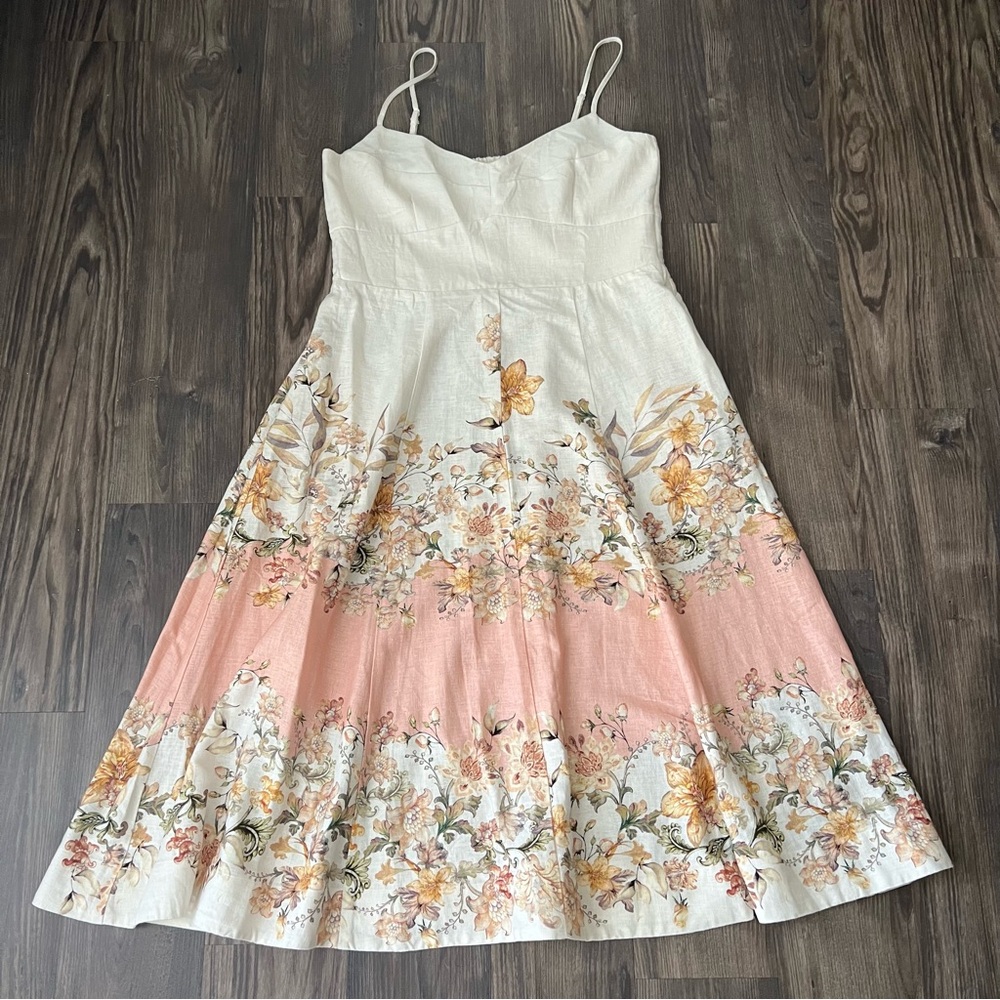 Joie NEW Linen Floral A-line Midi Summer Dress - Picture 4 of 15